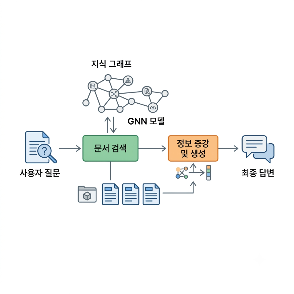 지식그래프와 GNN-RAG 기반 검색 및 답변 생성 흐름